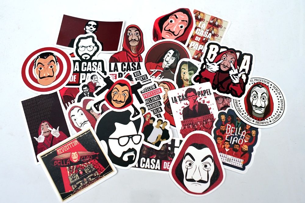 Autocolantes Casa de papel - packs de 25 e 45