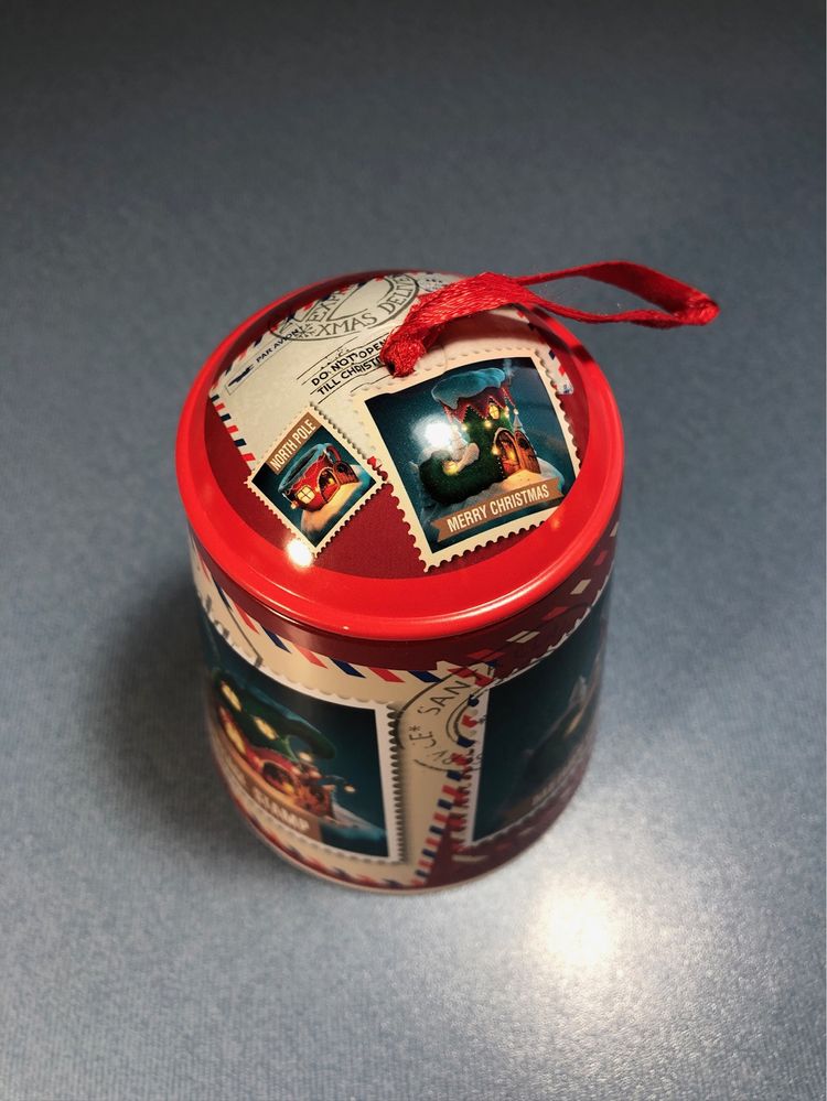 Коробка металлическая контейнер Колокольчик Новогодняя Рождественская