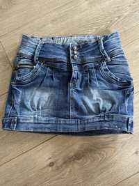Cudna spódniczka mini bombka jeans rozm. 150