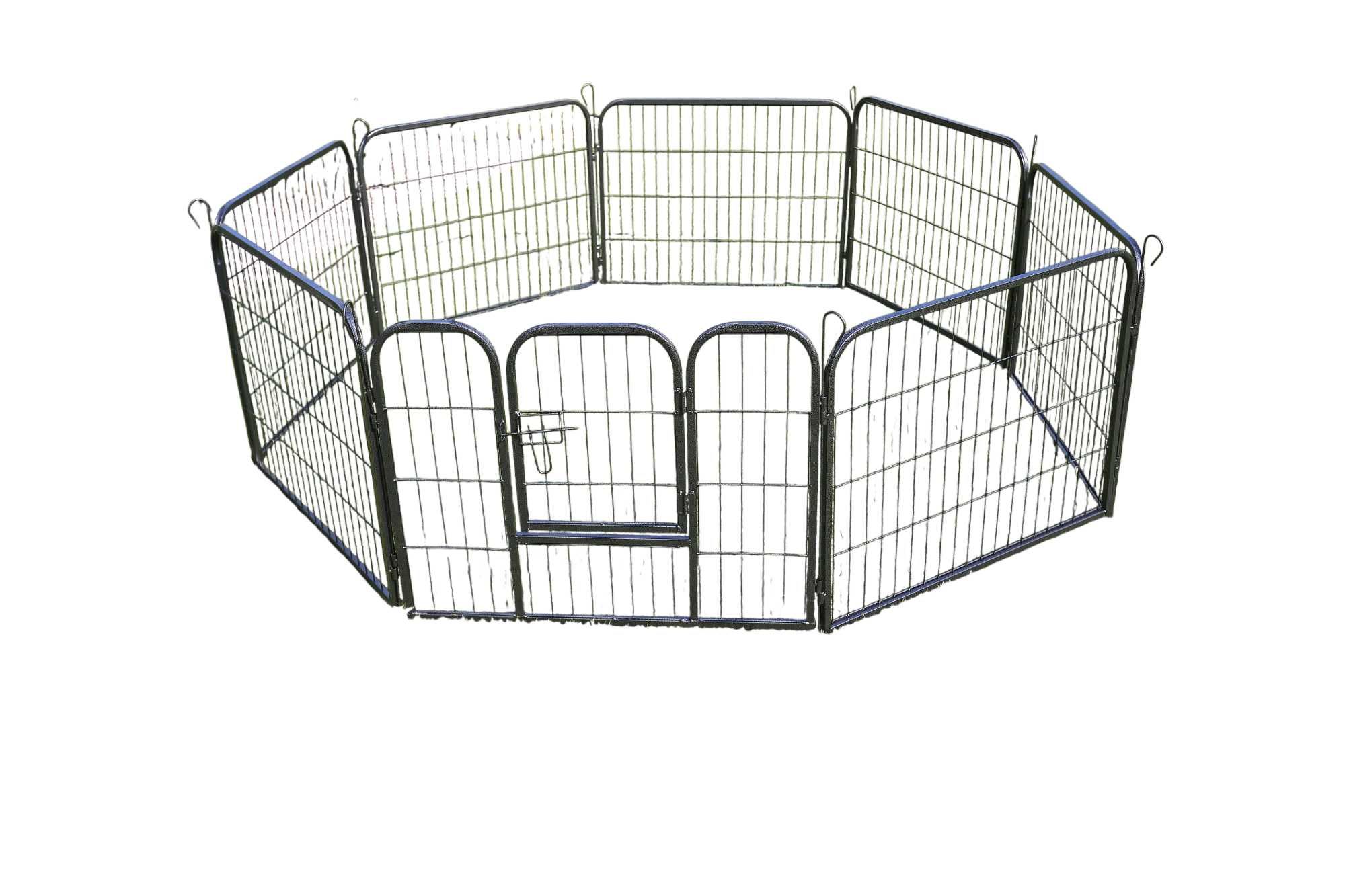 Kojec metalowy klatka zagroda modułowa dla psa zwierząt 8 paneli 80x80