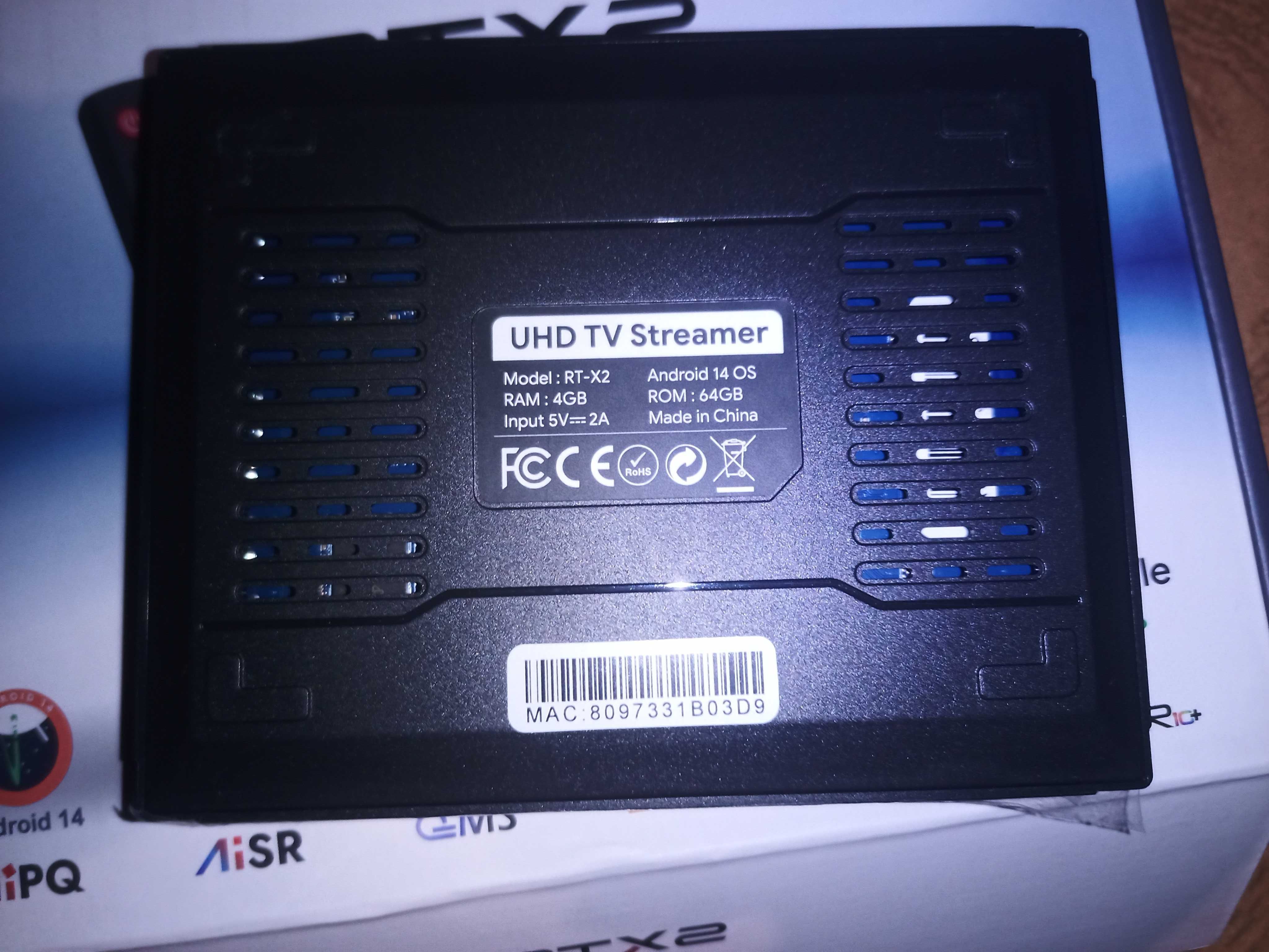 4/64Gb Android 14 ATV, RT-X2 RTD1325 тв приставка, смарт та бокс