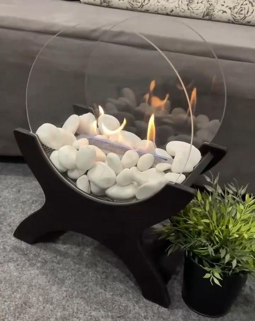 Підлоговий біокамін Senator для квартири без диму (темний венге)