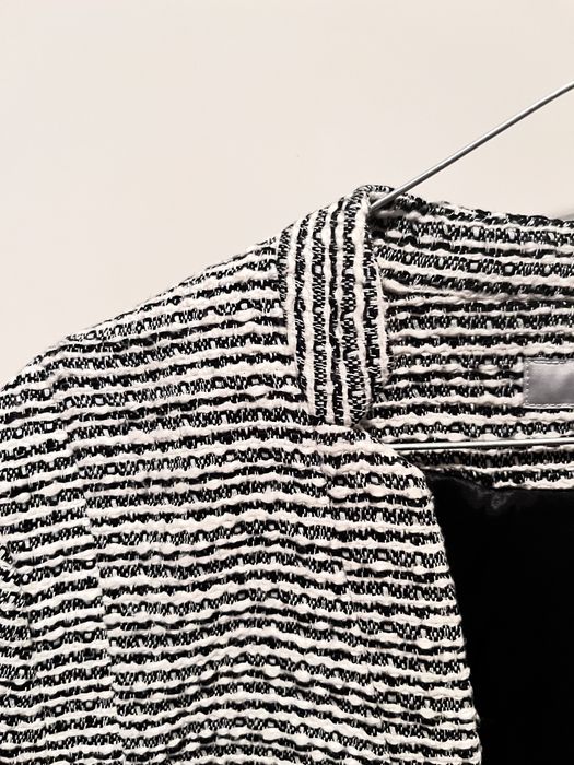 Marynarka tweedowa H&M czarno-biała, krótka boucle