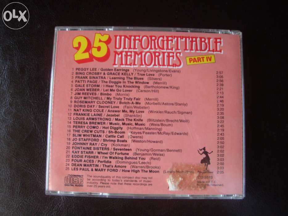 CD 25 Unforgettable Memories Part IV