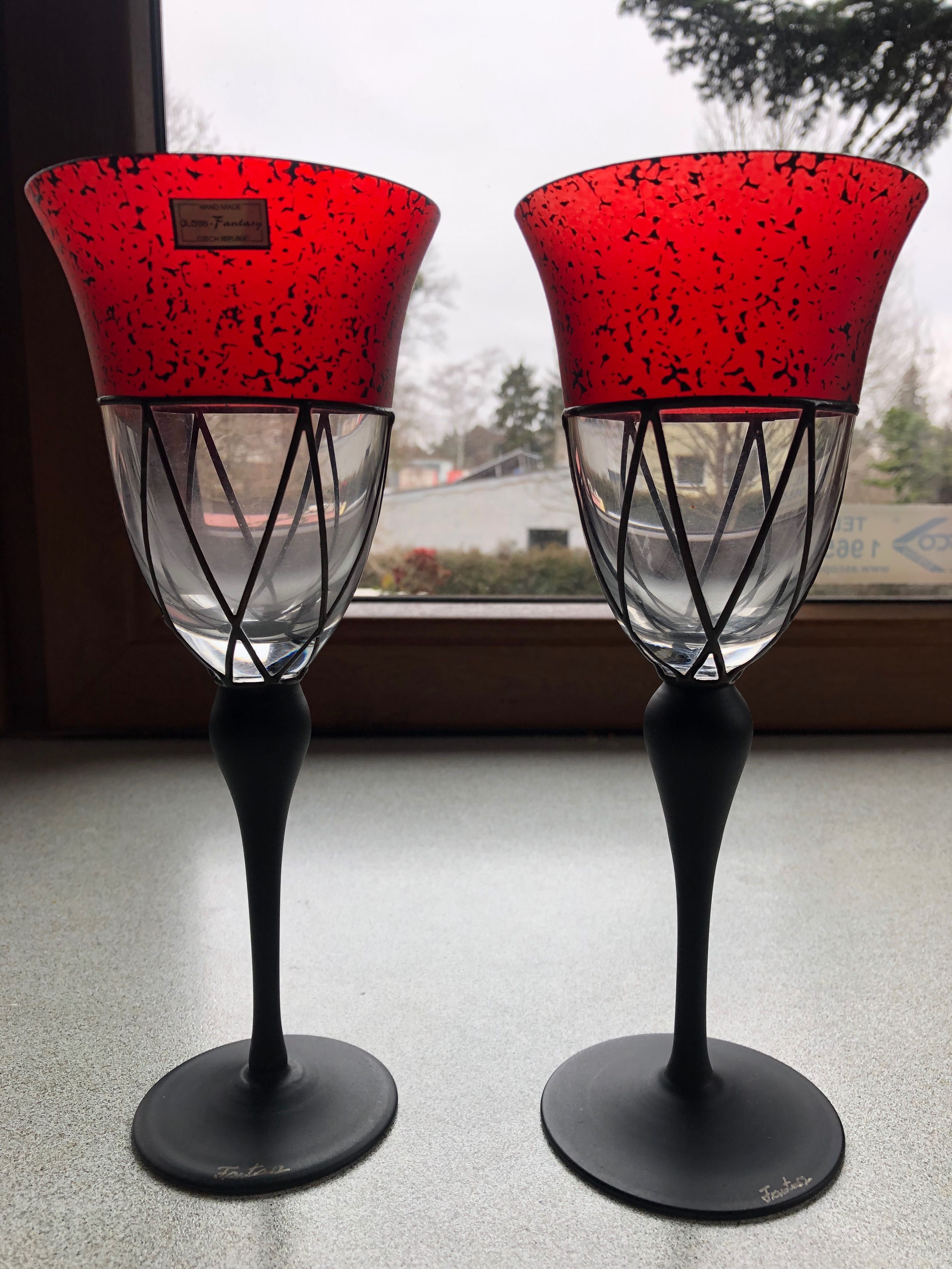 Kielichy ręcznie zdobione Glass Fantasy Czechy 2 szt