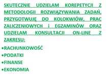 Rachunkowość-Podatki-Finanse-Ekonomia,korepetycje,zadania,opracowania.