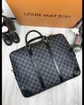 Męska torba aktówka teczka na laptop Louis Vuitton, skóra 53-44