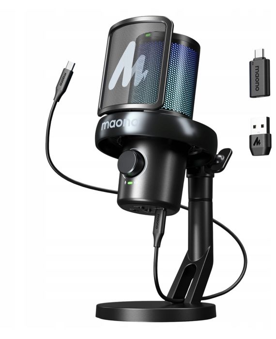 Maono DM40 Pro Mikrofon Bezprzewodowy USB-C AI RGB Gaming Vlog PC