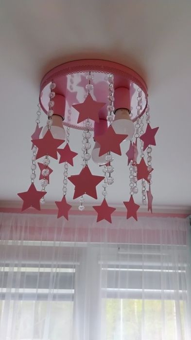 żyrandol gwiazdki, kryształki  dla dziewczynki