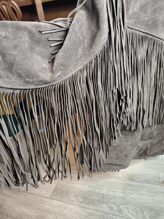 Stara skórzana kurtka z frędzlami Rancher 32