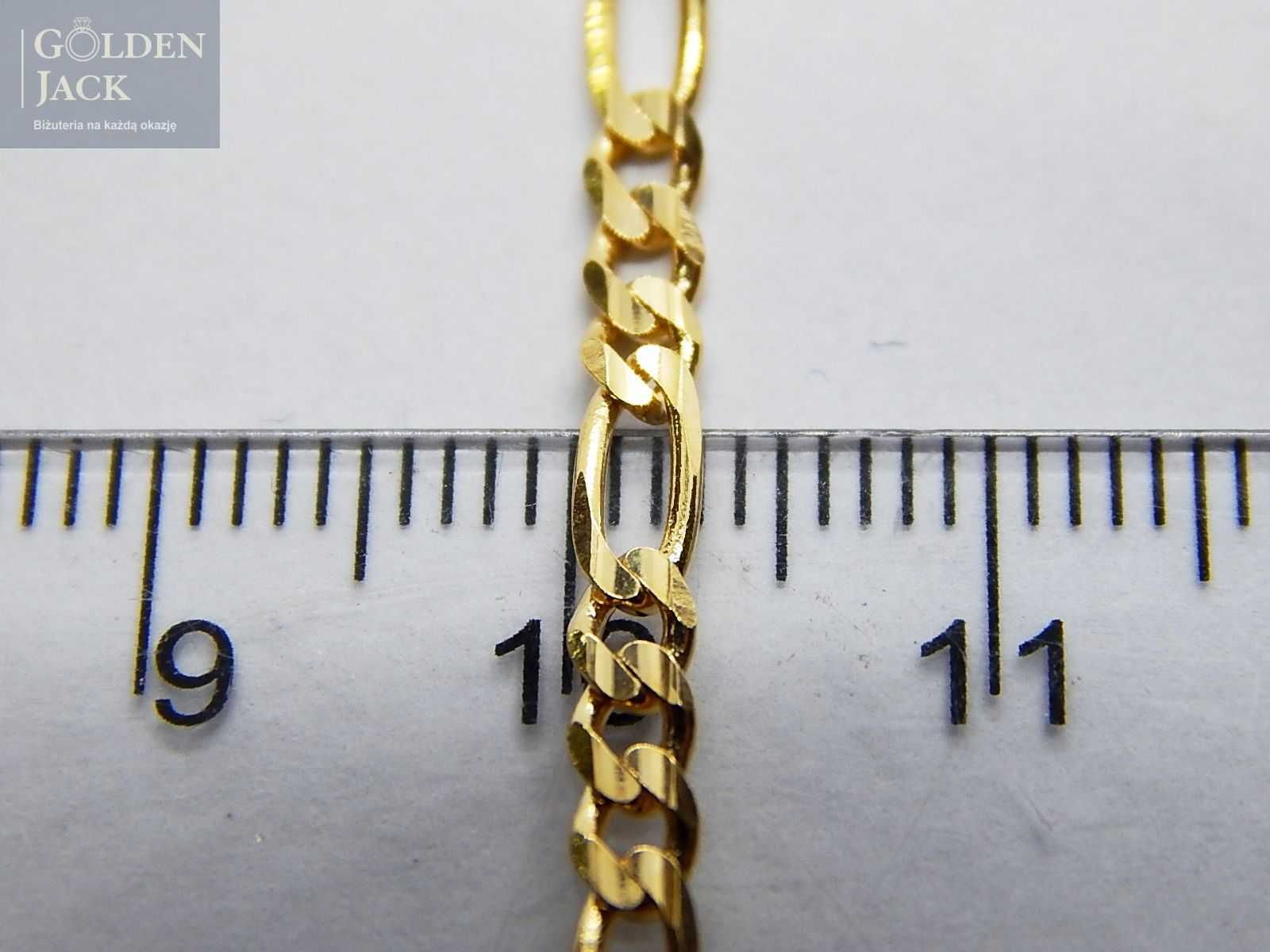 Złoty łańcuszek splot Figaro złoto pr. 585 długość 50 cm waga 8,13 g