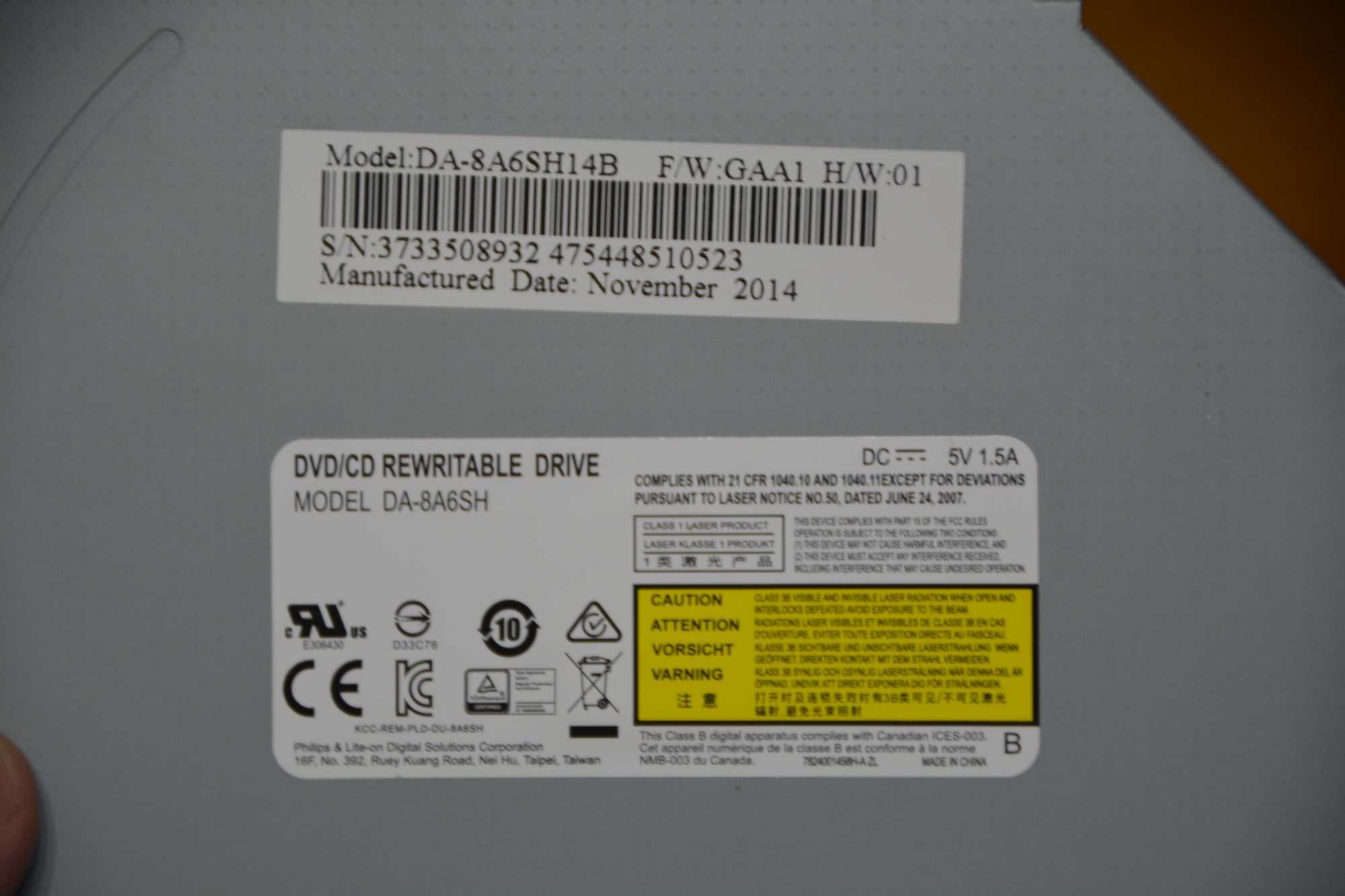 Gravador DVD Lite-on DA-8A6SH para portátil