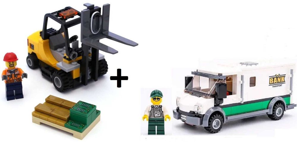 Lego City Wózek Widłowy + Bankowóz z zestawu 60198