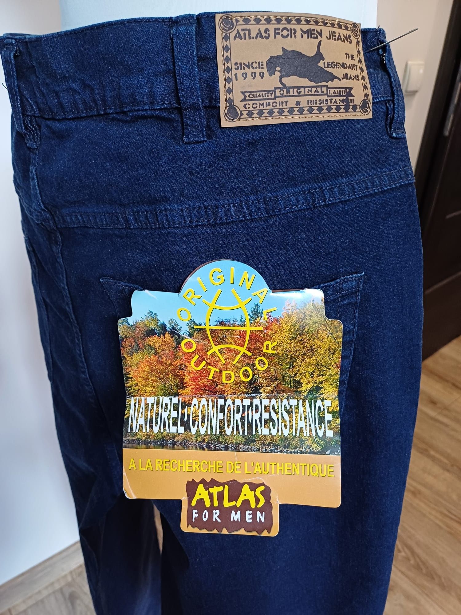 Spodnie męskie granatowy jeans Atlas for Men rozm 2XL.