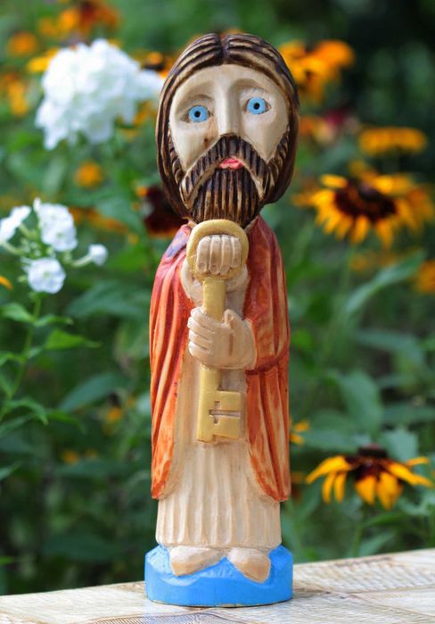 Św. Piotr rzeźba ludowa