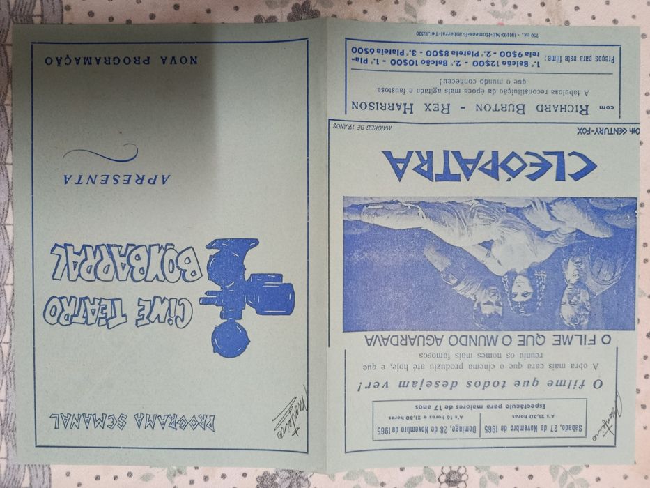4 Panfletos/cartazes (Cine-Teatro Bombarral) anos 60