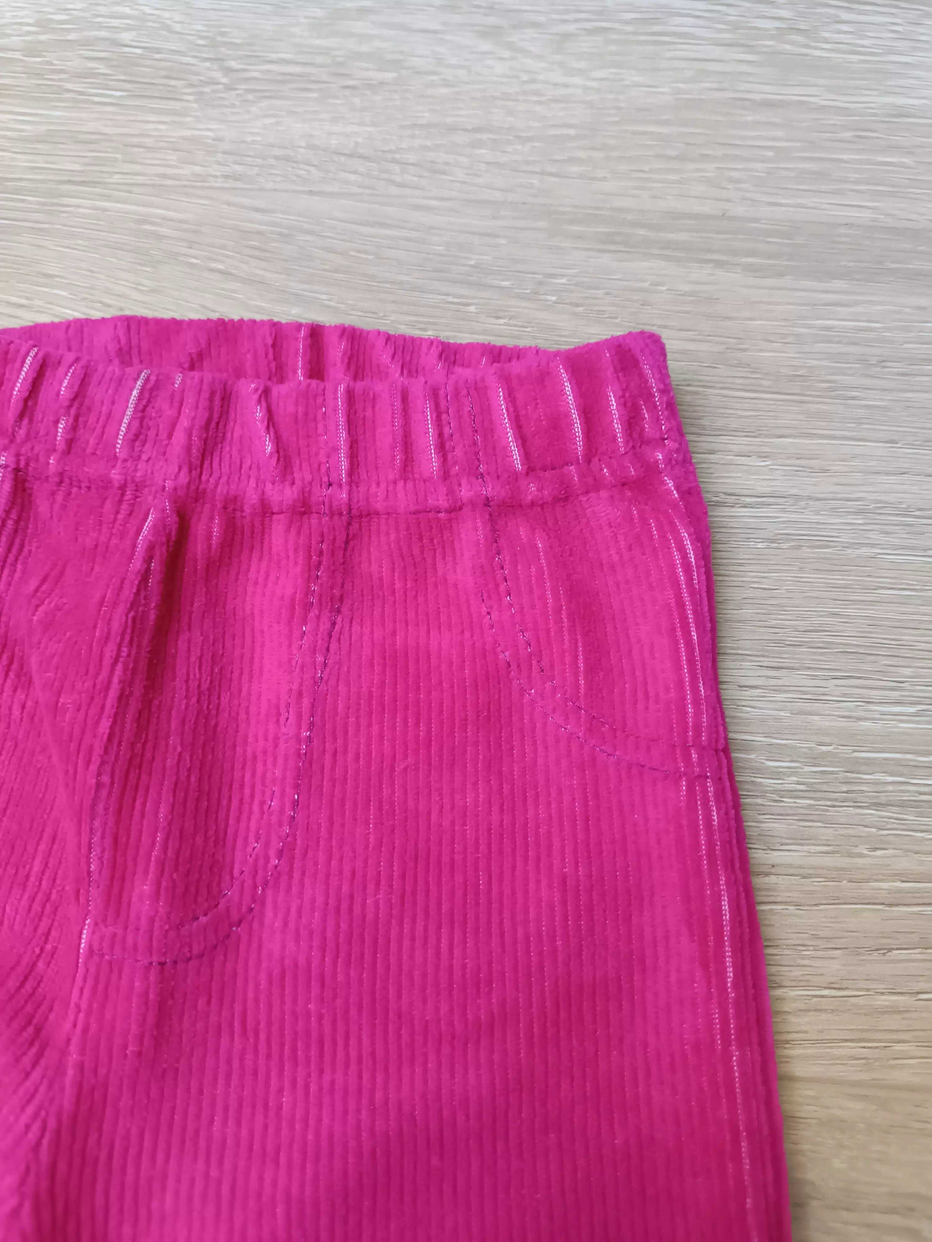 Spodenki legginsy różowy welur kieszonki 'Baby' 80
