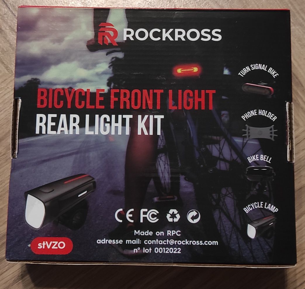 Zestaw świateł do roweru z dzwonkiem - Rockross