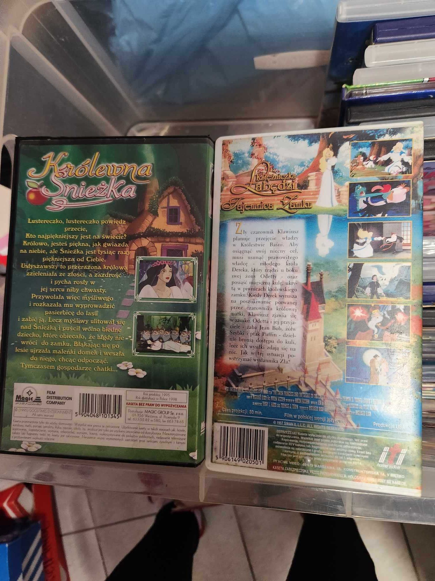 Królewna Śnieżka Księżniczka Łabędzi 2 szt. kasety VHS video