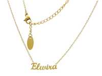Naszyjnik stal chirurgiczna imię ELWIRA celebrytka złota 316L N000