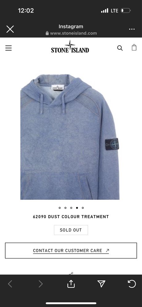 худи stone island DUST COLOUR TREATMENT 62090