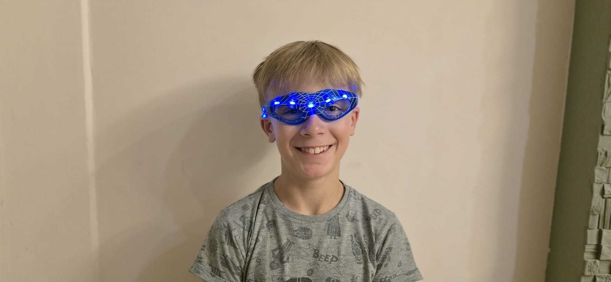 Zabawkowe okulary dla dzieci, Spiderman, świecą, 3 tryby świecenia