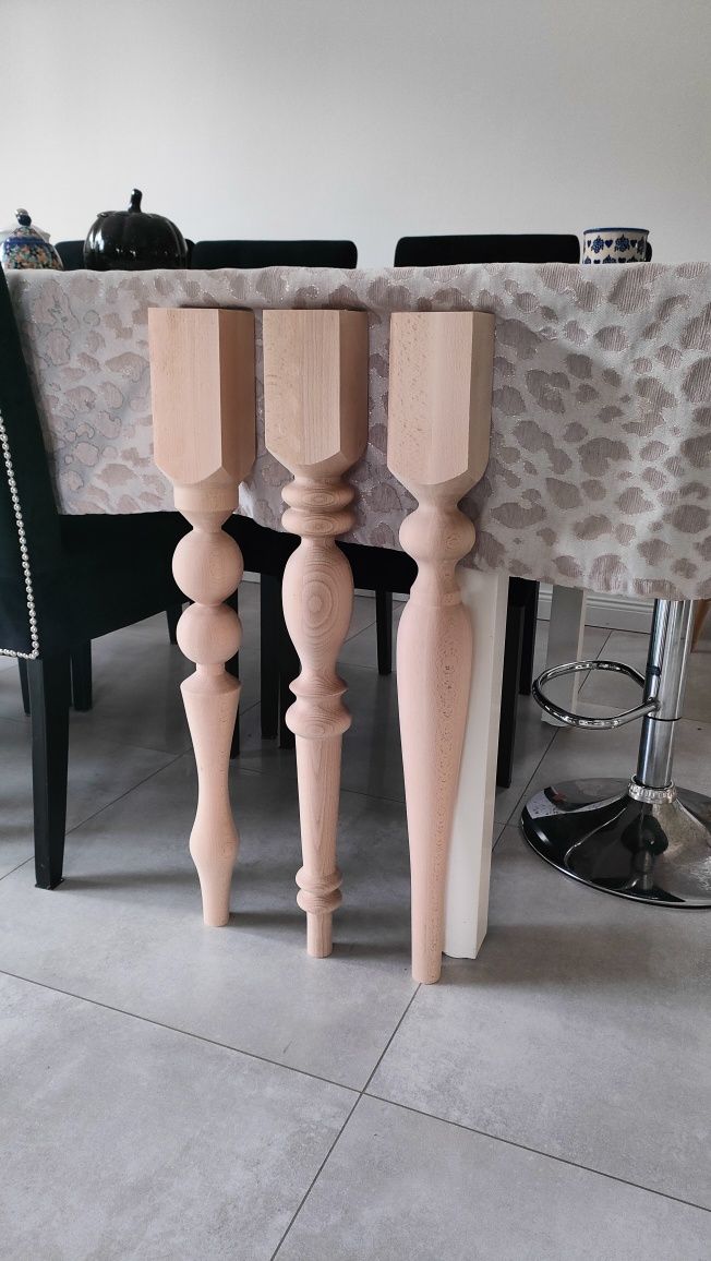 toczona noga stół drewno noga stołowa bukowa 75 cm nóżki meble buk