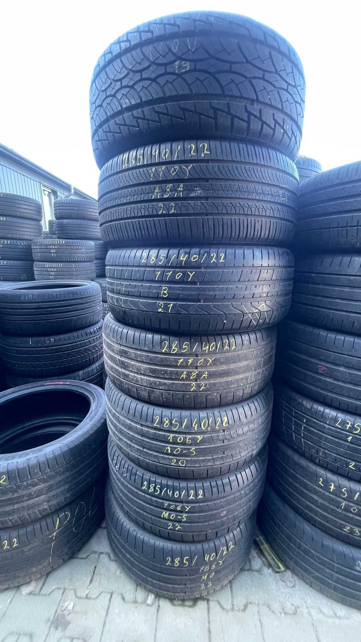 Opony pojedyncze 285/40R22 Michelin Continental Dunlop Pirelli