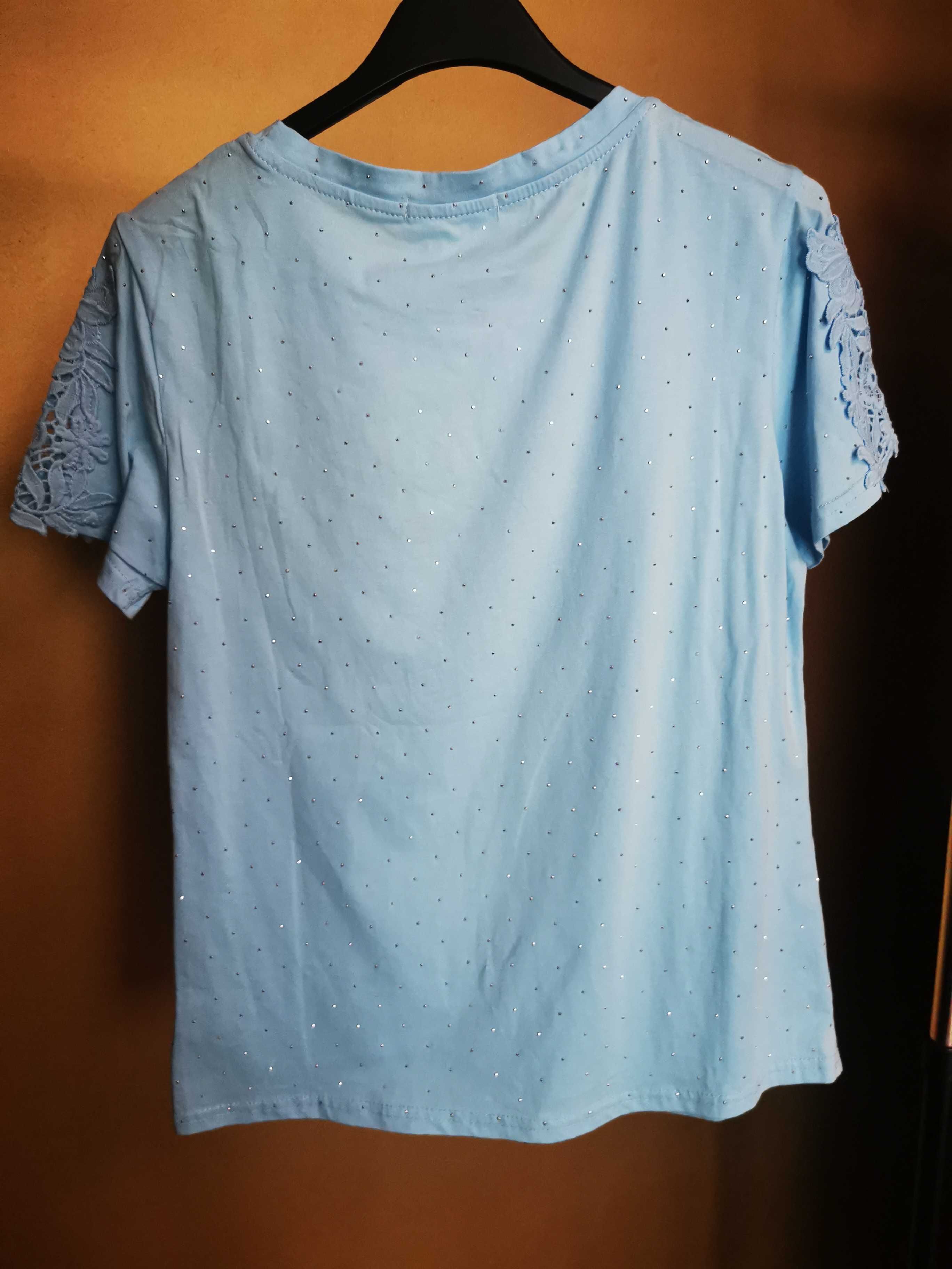 T-shirt bluzka koszulka z cekinami miś bawełna wysoka jakość uni