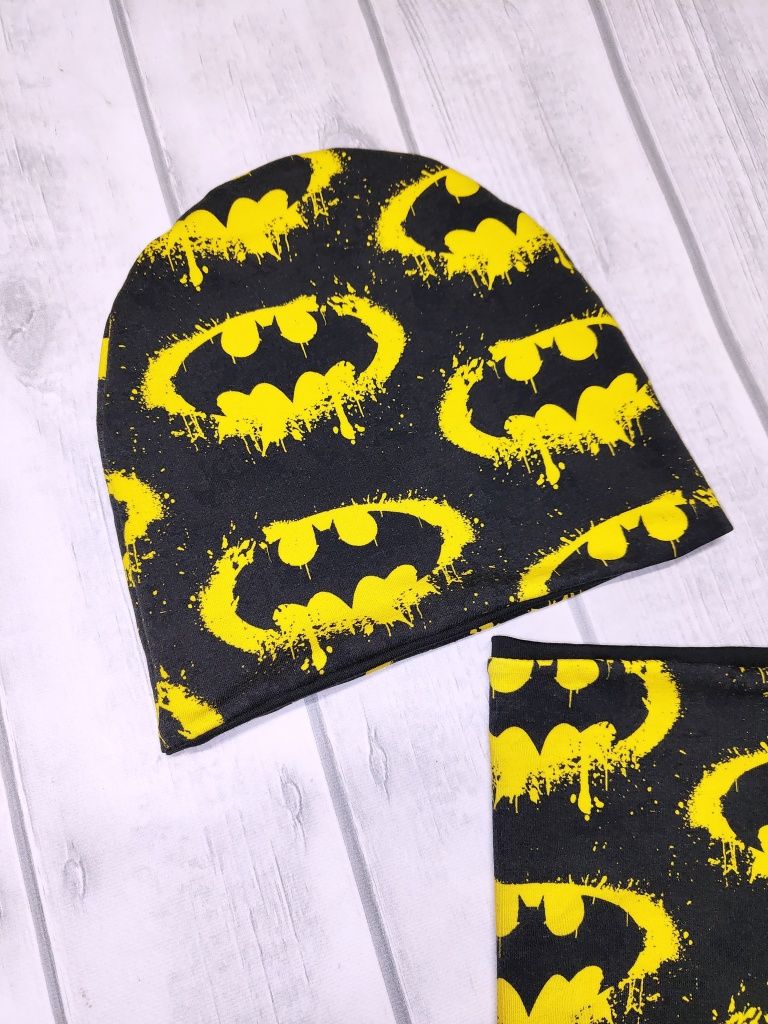 Batman komplet wiosenno jesienny bawełniany obwód 54 cm nowy handmade