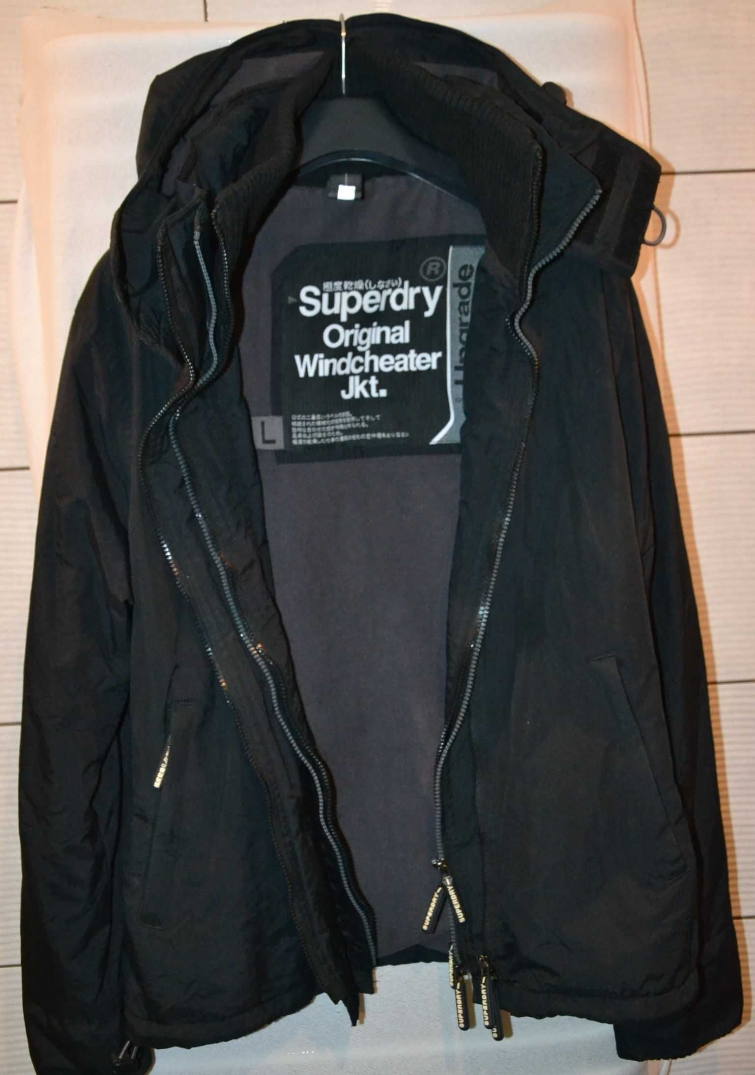 SUPERDRY +Upgrade Windcheater Kurtka Kaptur L Oryginalna 100% Jak Nowa