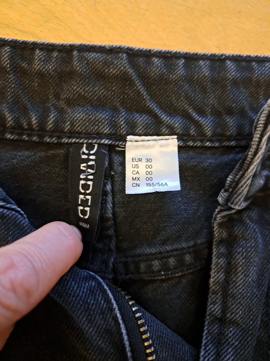 Spodnie czarne jeansy H&M rozm.152 30
