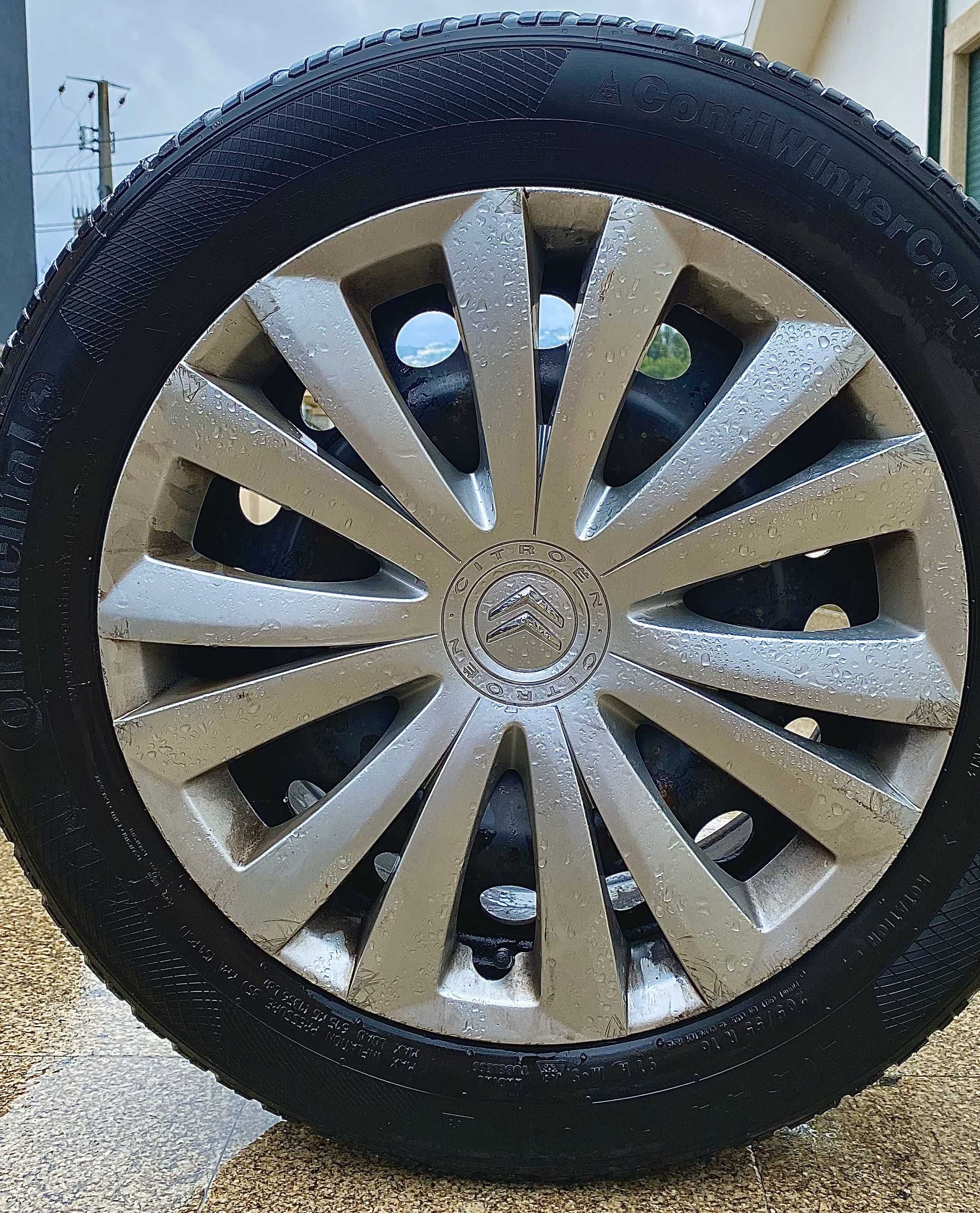 Jantes de ferro com tampões Citroen (205/55 R16 H) x4 (negociável)