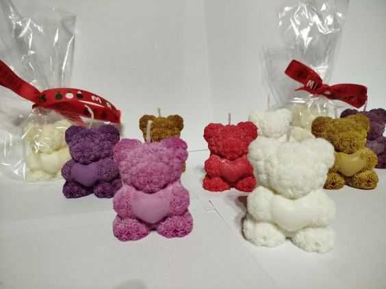 świeczki sojowe zapachowe miś