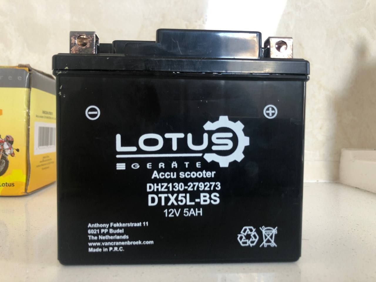 LOTUS GERATE Accu scooter 12V 5Ah DTX5L-BS V2