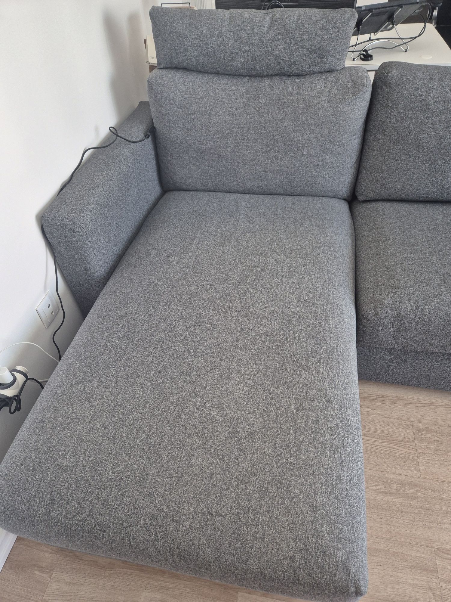 Capa para sofá VIMLE 3 lugares c/chaise cinza/preto
Capa