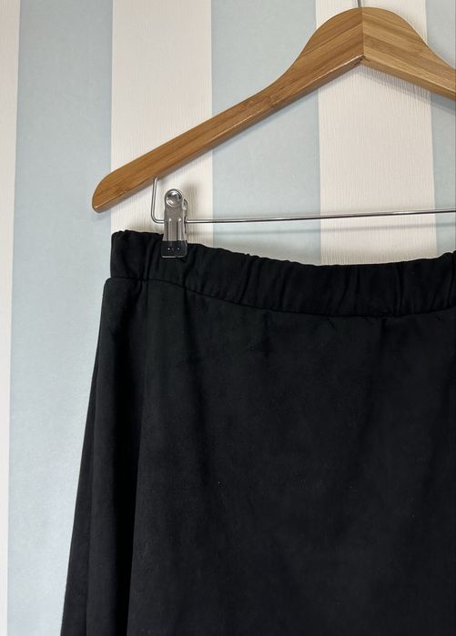 Nowa czarna welurowa spódnica do kolan na gumce 42 XL VRS woman