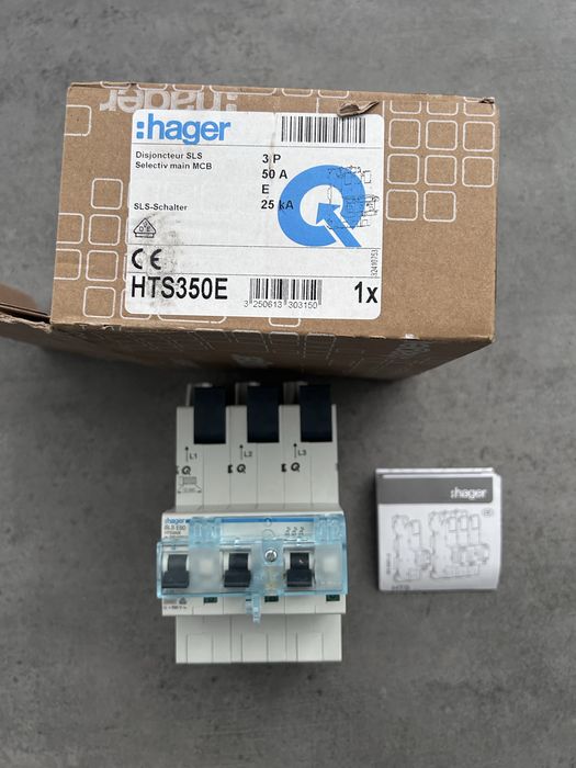 HAGER MCB SLS wylacznik selektywny 3P E 50A HTS350E