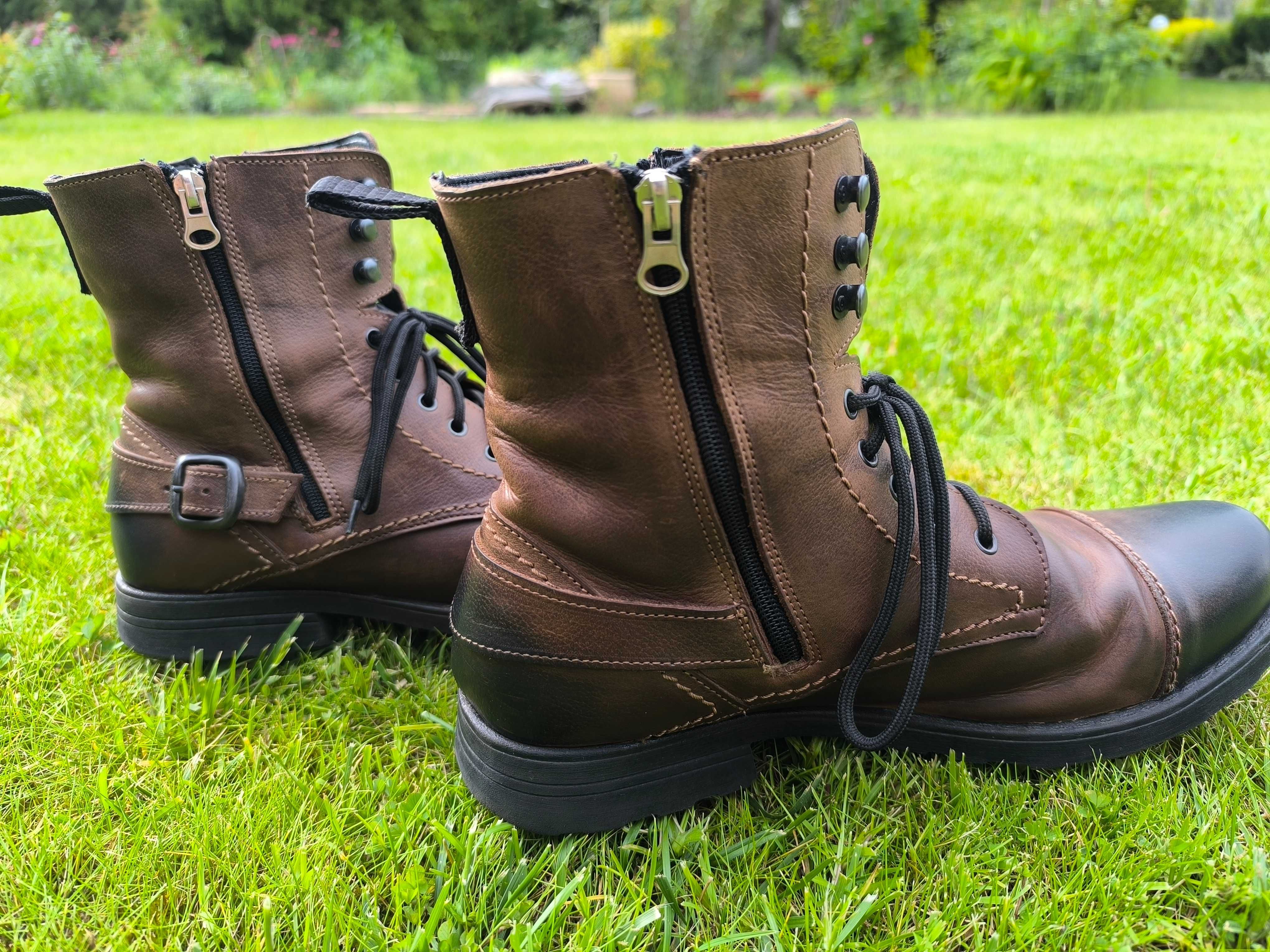 Skórzane sztyblety męskie brązowe Jordan Handmade Shoes rozm. 43