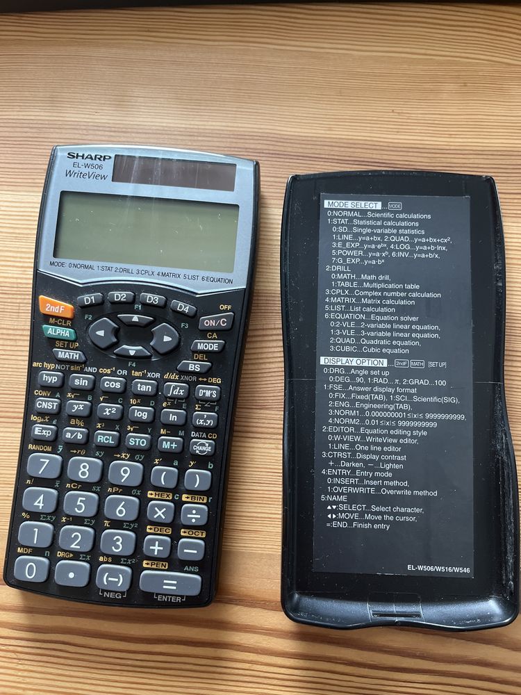 Kalkulator naukowy sharp el-w506