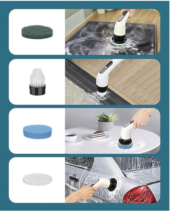 Szczotka wirowa do czyszczenia łazienki: bezprzewodowy