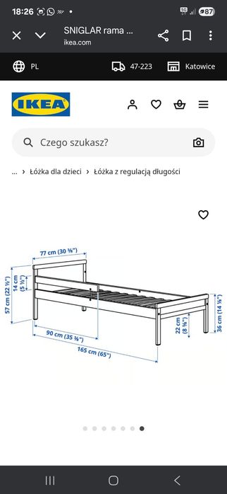 Łóżko Ikea dla dzieci z MATERACEM