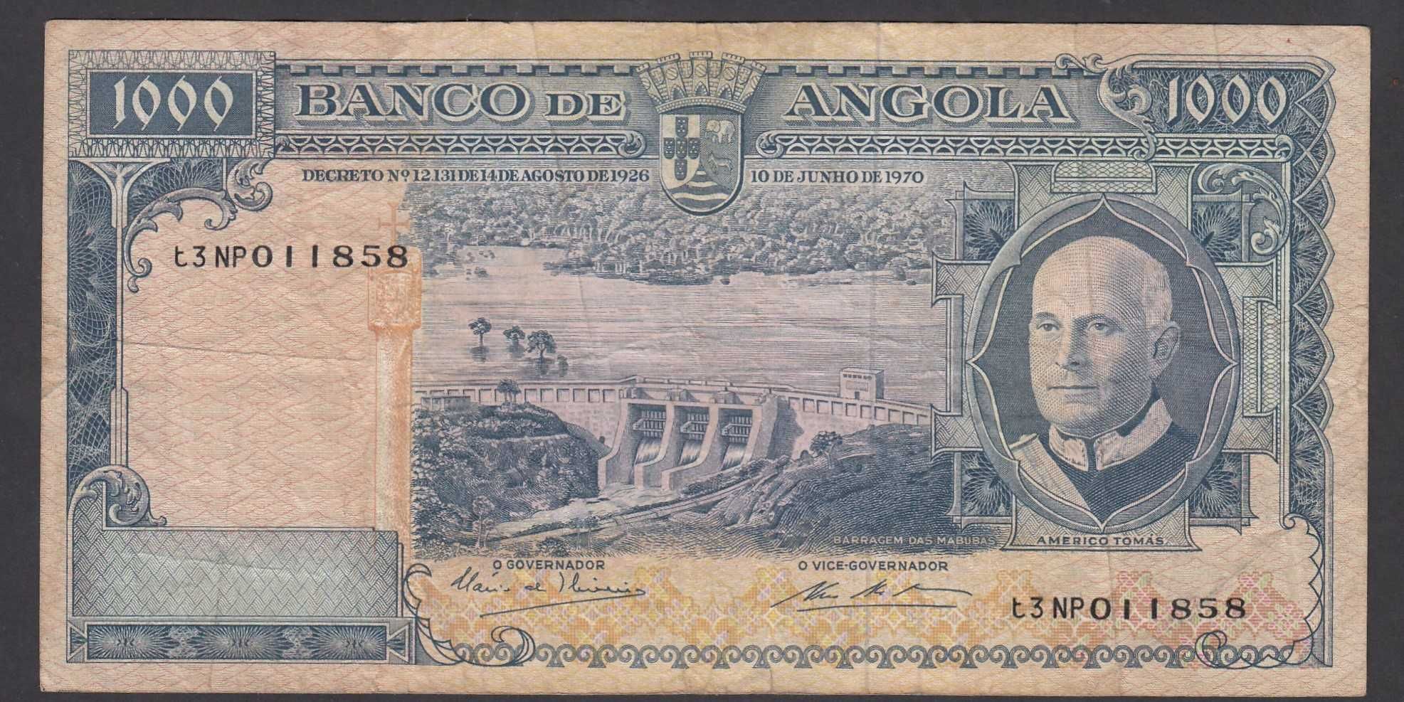 Nota 1000 escudos Americo Tomas Angola