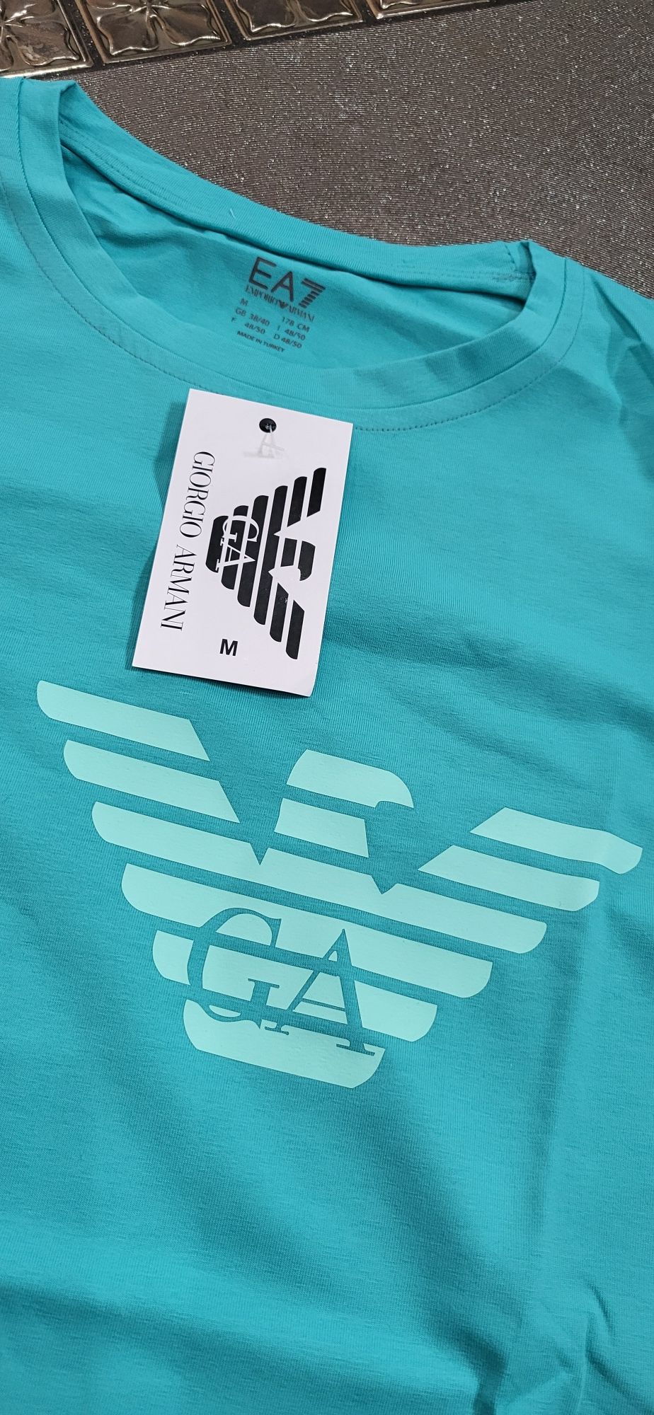 Morska koszulka męska t-shirt bawełna premium armani M