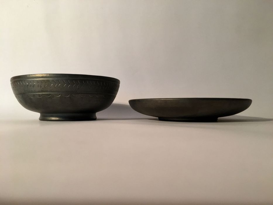 BISALHÃES - com carimbo - antigo - prato + malga - 14,2x6 cm/s