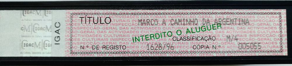Marco - A caminho da Argentina (em VHS)