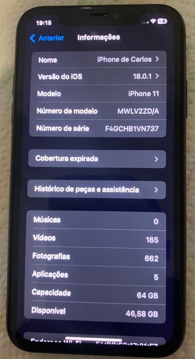 iPhone 11 de 64GB Disponível