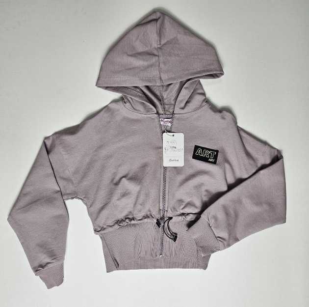 Komplet dresowy dla dziewczynki bluza na zamek +spodnie dzwony 158/164