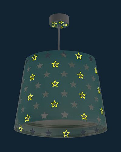 Lampa Wisząca Zwis Sufitowa Zielona W Gwiazdki Sta
