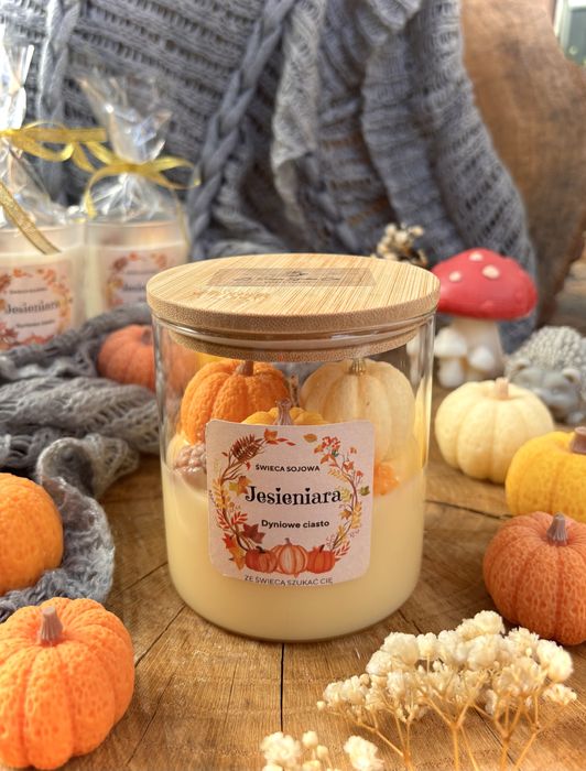 Dwie świece sojowe Jesieniara z wieczkiem 2 x 300 g